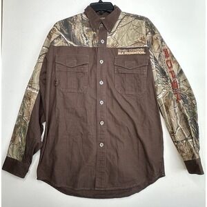 Rocky Mountain Elk Foundation 25th Anniversary 2008 Realtree Embroidered Shirt M
